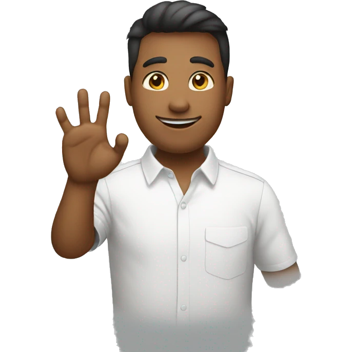 thank you hand sign with white shirt emoji