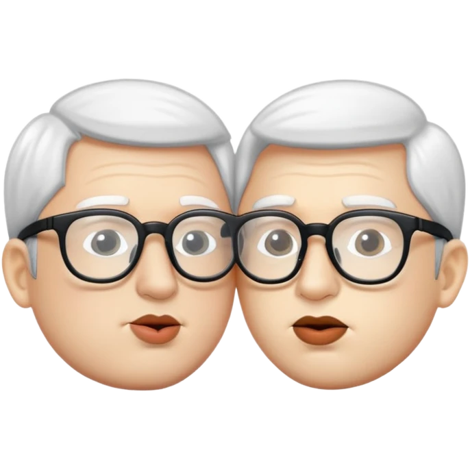 2 men kissing white one with clear glasses  emoji