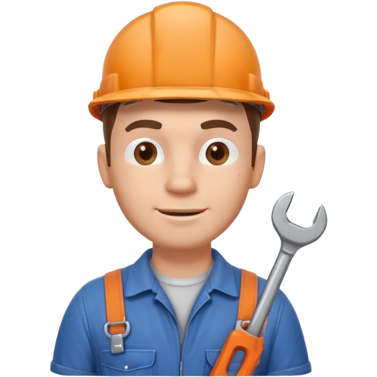 mechanic man portrait, head and shoulders only, wearing work overalls, holding a wrench, slight grease marks on face, confident friendly expression, garage workshop vibe, 3D cartoon style, mobile game icon style, clean background, no text, no watermark
  emoji