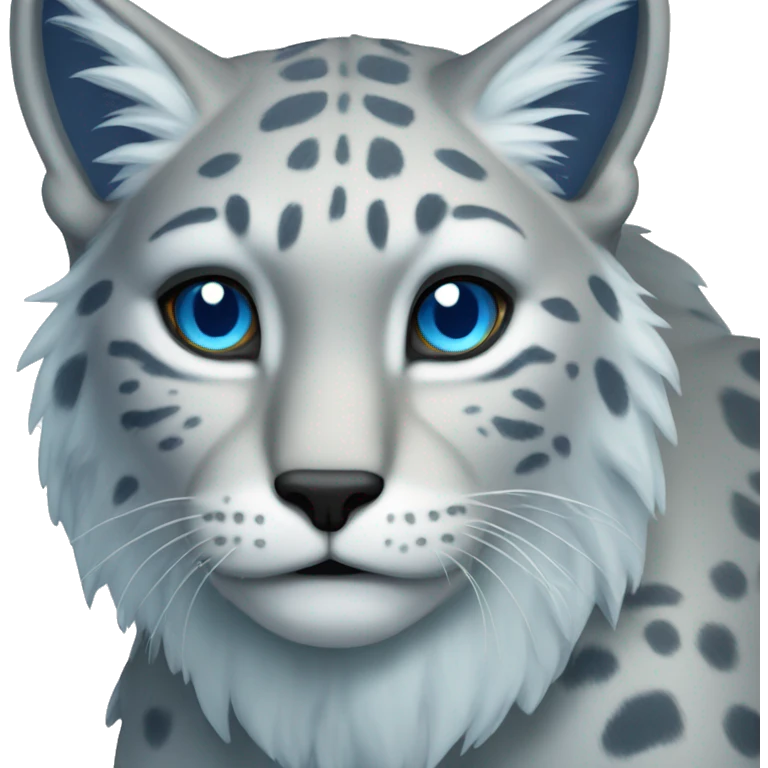 A blue lynx full body emoji