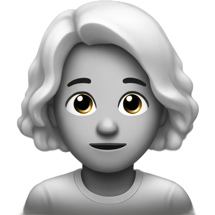Depression, black and white emoji