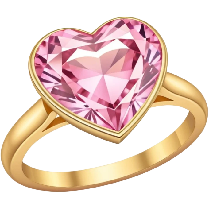 Golden Diamond Pastel Pink Heart Ring emoji