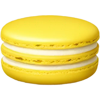Realistic one yellow macaron  emoji