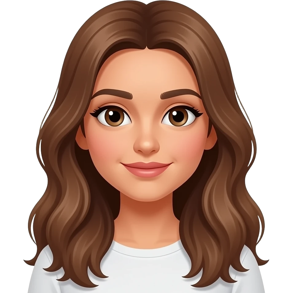 A middle eastern girl with long hair that light brow emoji