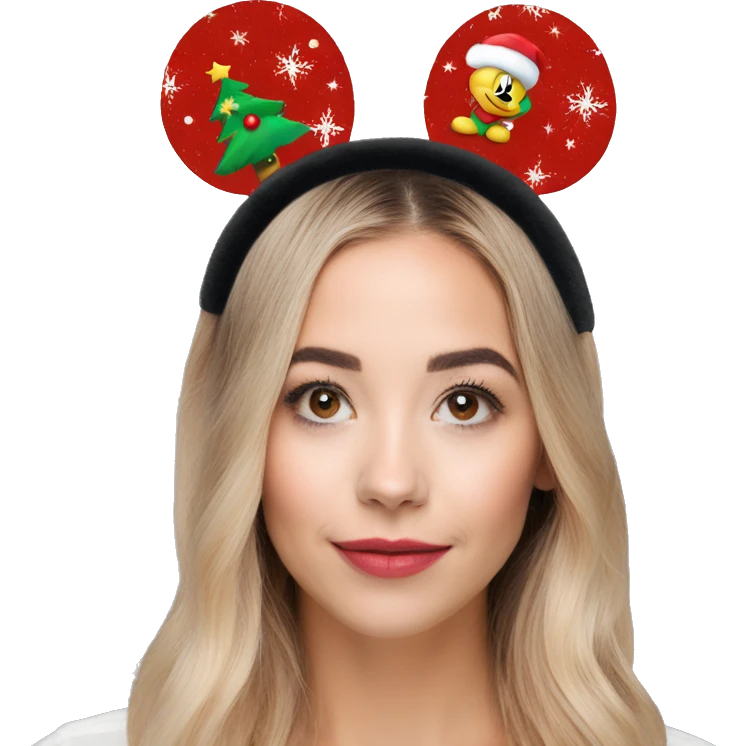 aesthetic christmas mickey ear headband emoji