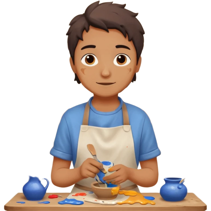 paintcrush with glaze in ceramics workshop

































 emoji