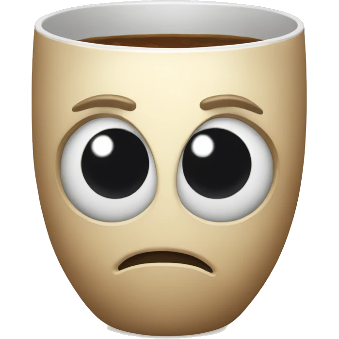 An alive cup that has really big eyes emoji