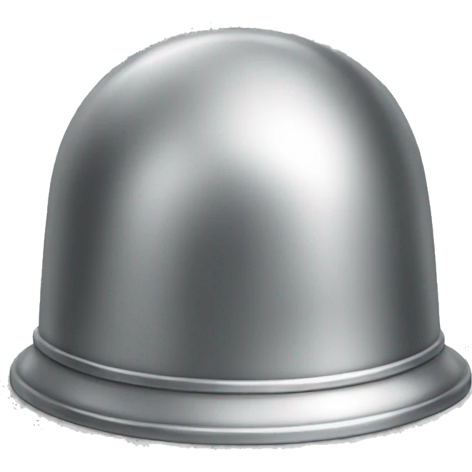 Silver cloche with plate beneath emoji