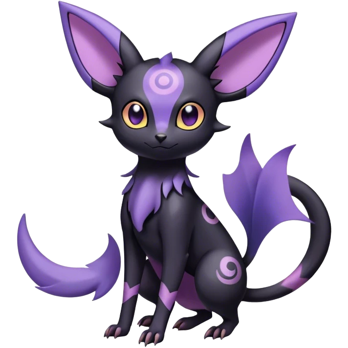 Noibat-Umbreon-Espeon-hybrid, full body, special markings emoji
