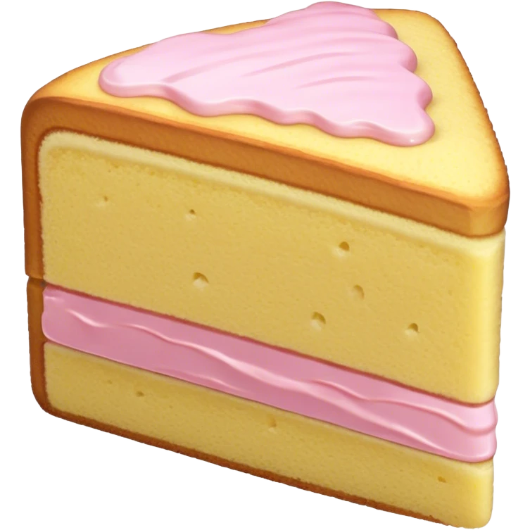 slice of sponge cake, with minimal pink emoji