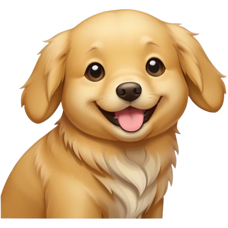 Happy dog retriever kawaii emoji