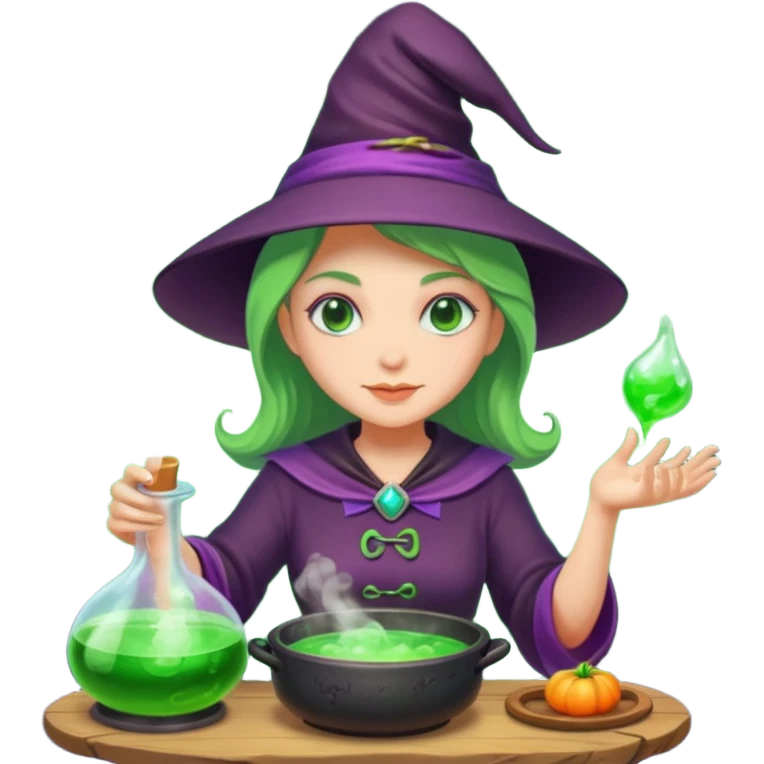 green witch cooking potion emoji