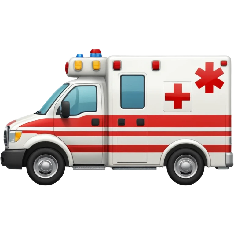 ambulance emoji, side view emoji