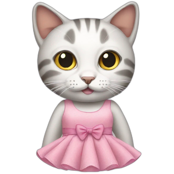 Cat wearing a dress emoji