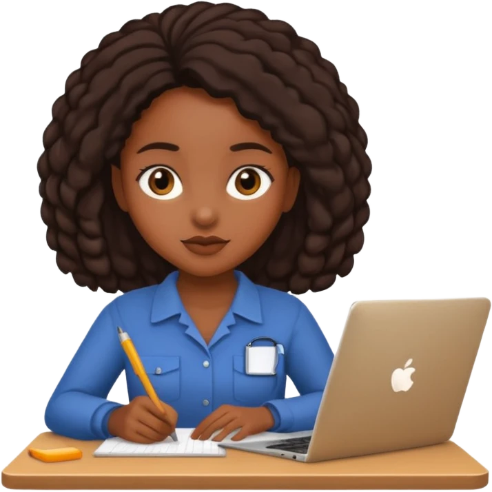 black girl working emoji