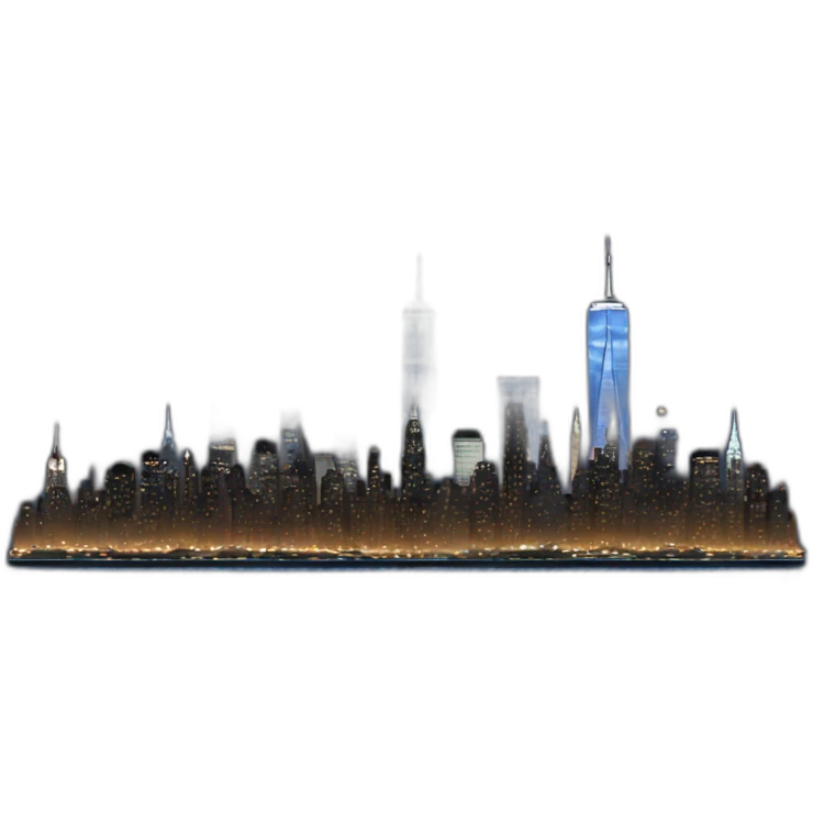 new york city skyline at night emoji