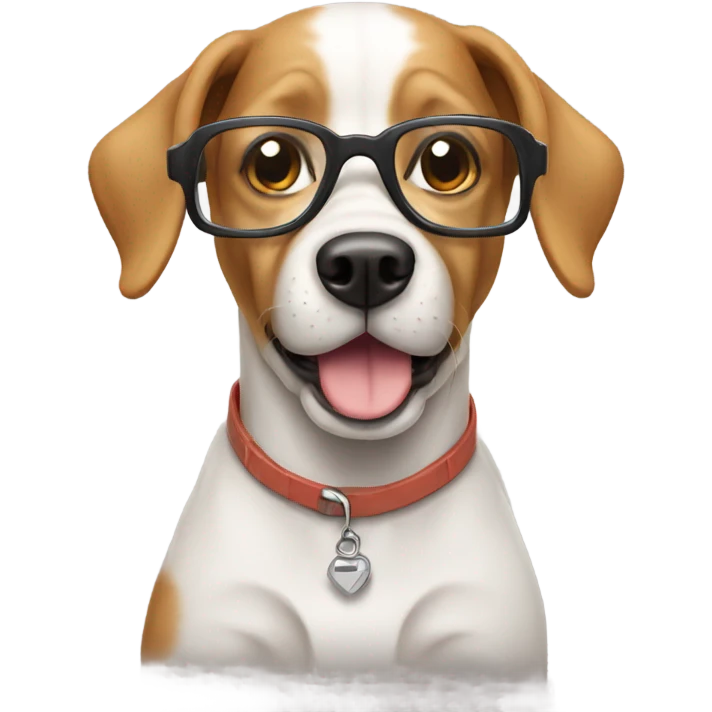 Dog wearing glass emoji
