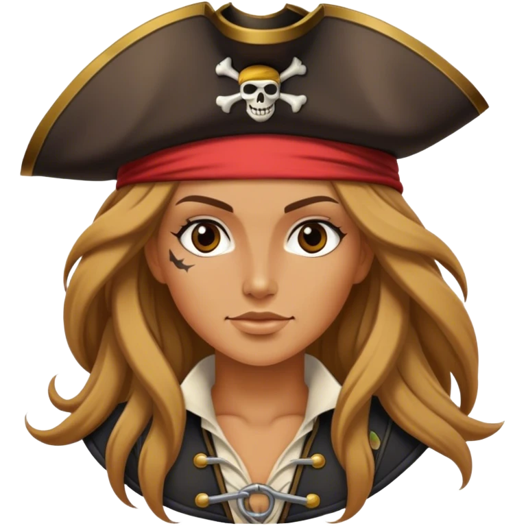 femme pirate cheveux longs emoji
