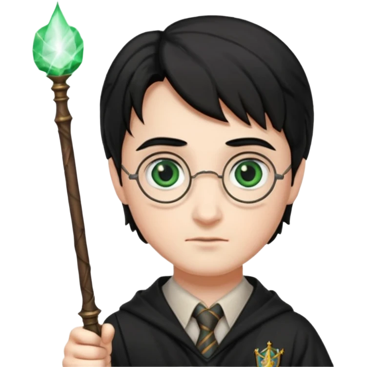 Harry Potter with a wand emoji