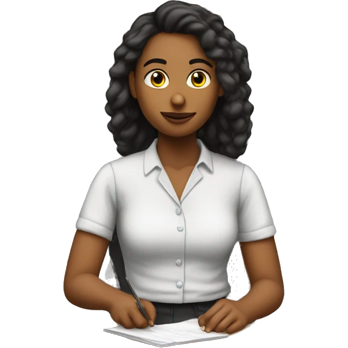 student doing her history project but she's not on task emoji