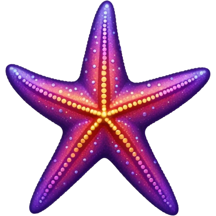 color gradient between red and purple glitter starfish emoji