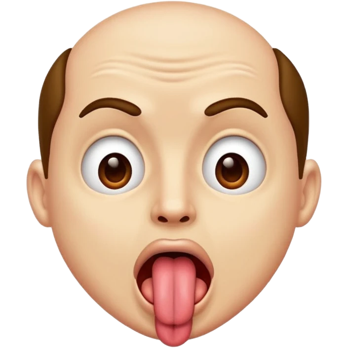 Guy with his tongue out and mouth open wide emoji