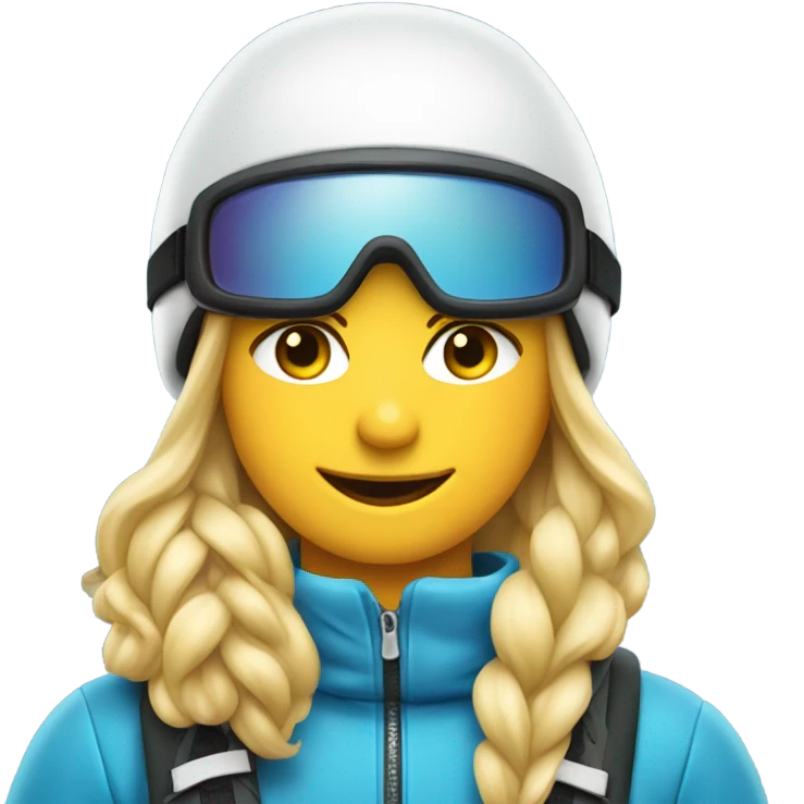 Long blonde hair skier on the slopes of whitefish Montana emoji