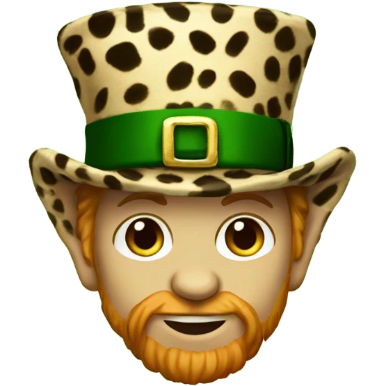 Leprechaun with a cheetah print hat emoji