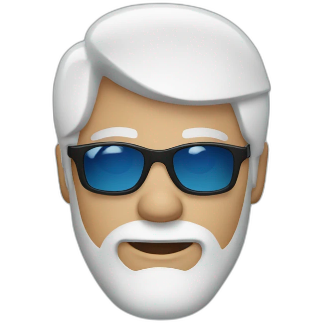 white hair blue eyes black sunglasses emoji
