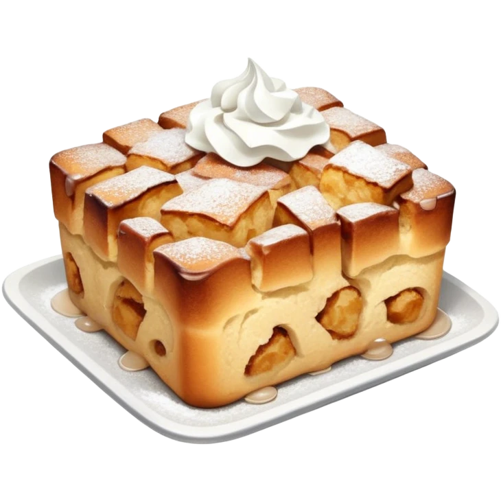  Cinnamon bread pudding dusted with powdered sugar emoji