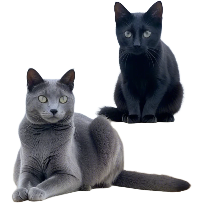 Уютная кошка с сердечками вокруг головы, серого цвета, с клубком emoji