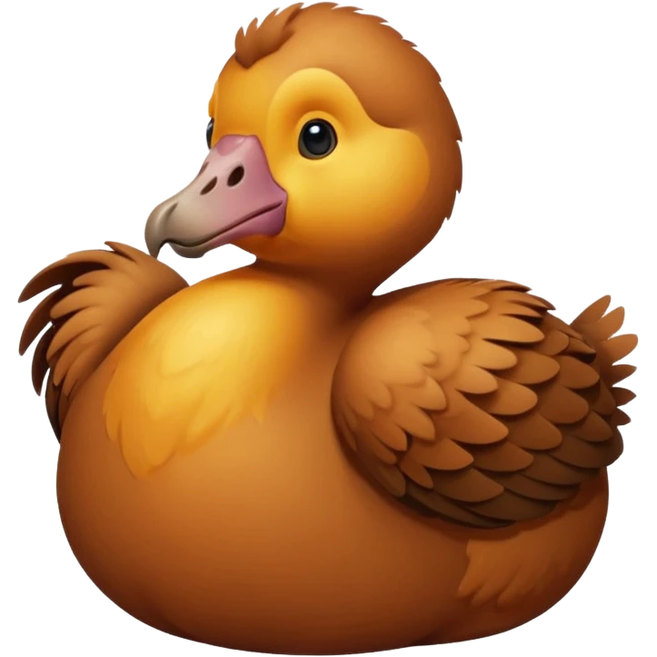 A dodo bird emoji in the style of Apple emojis. emoji