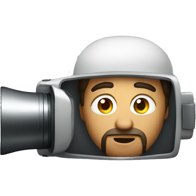 Guy looking through camera emoji