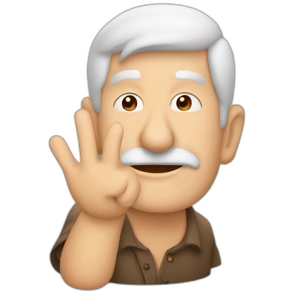 old man avec un logo " db " entre les mains emoji
