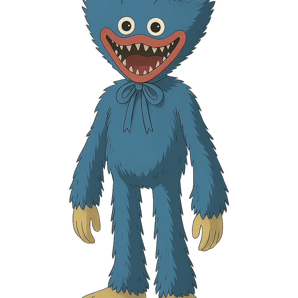 Huggy Wuggy character in ghibli style emoji