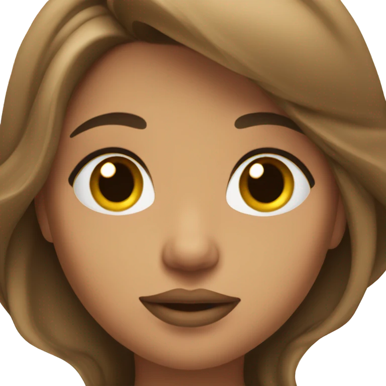 A curvy brunette with full lips and long hair emoji