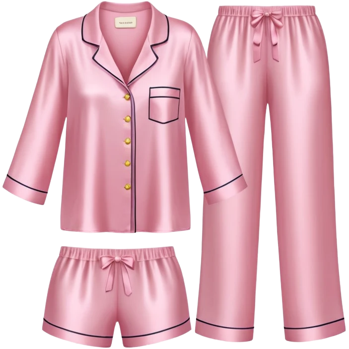 Light pink silk pyjamas set emoji