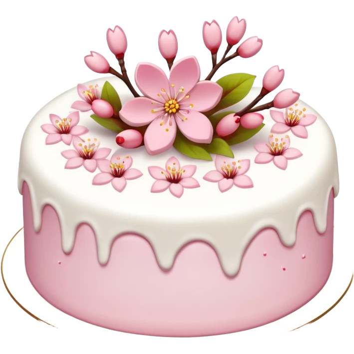 sakura cake white  emoji