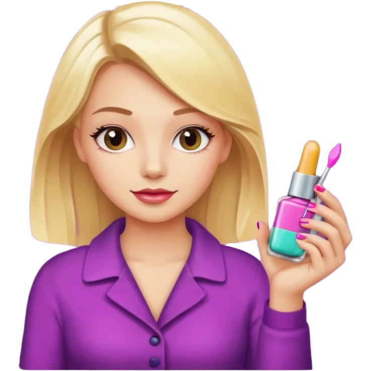 Blondie girl making nails emoji