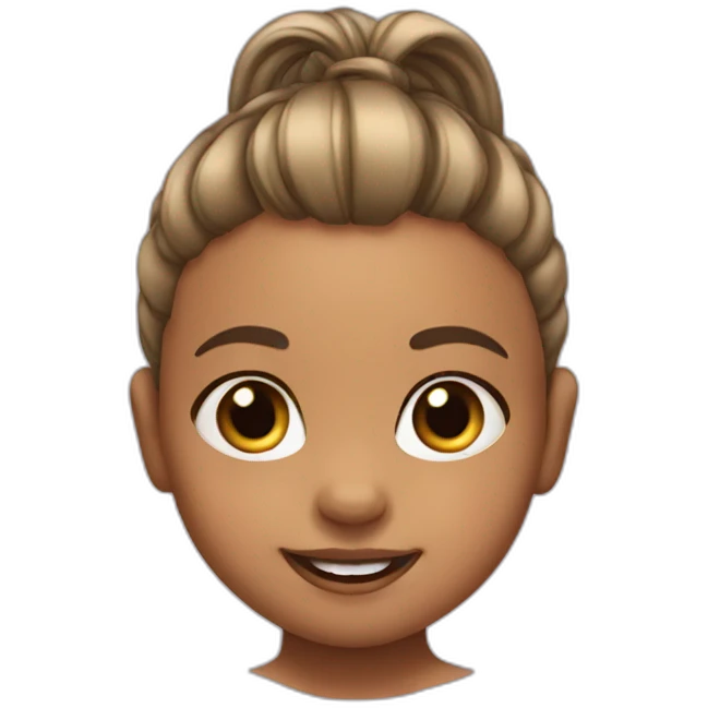 baby girl with two ponytail hair smiling emoji