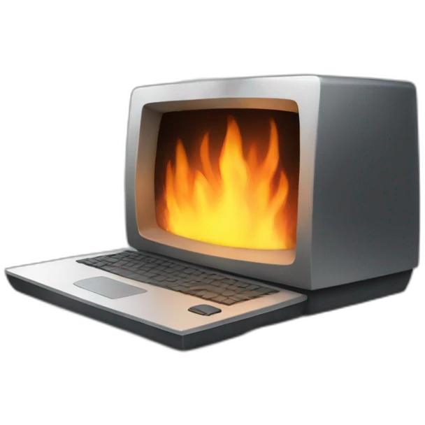 burning-computer emoji