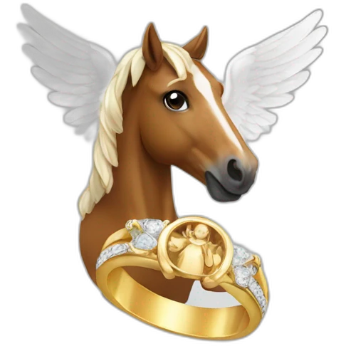 a horse with angel ring emoji