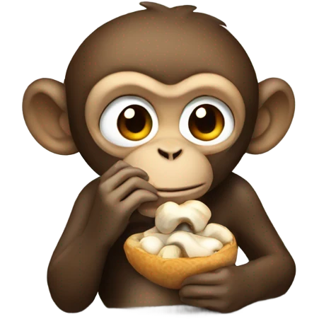 Monkey eating mushrooms  emoji