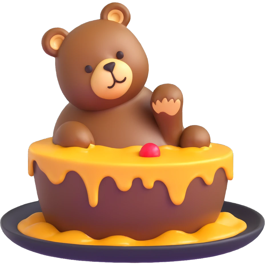cute bear-shaped pudding emoji