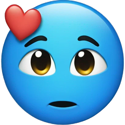 A kissy face with a blue heart emoji