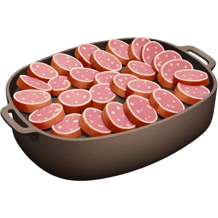 cold cuts (mortadella on a rectangular pot platter) emoji