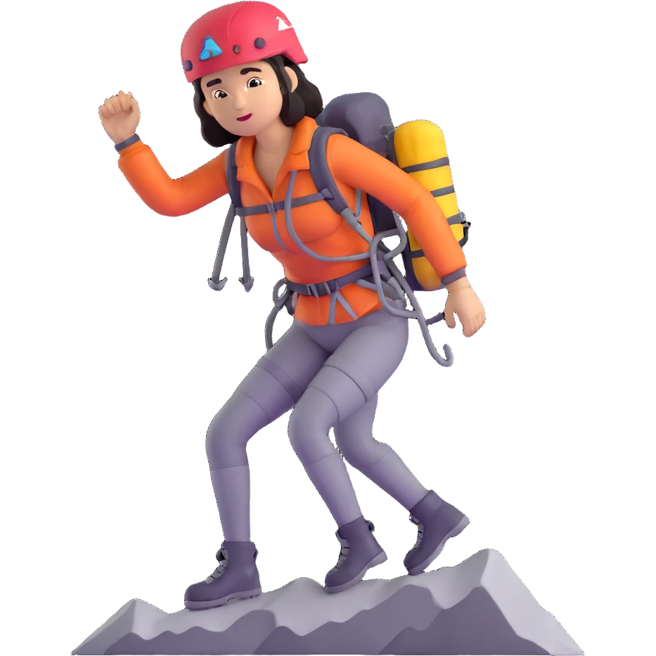 female mountain climber emoji