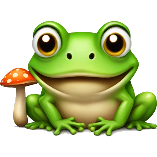 Frog with mushroom emoji