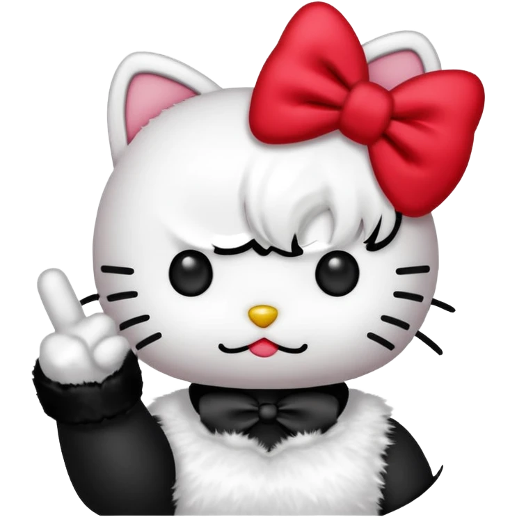 Hello kitty middle finger emoji