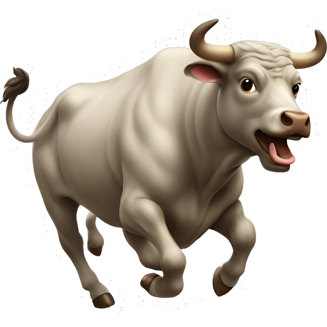bull running away fast  emoji